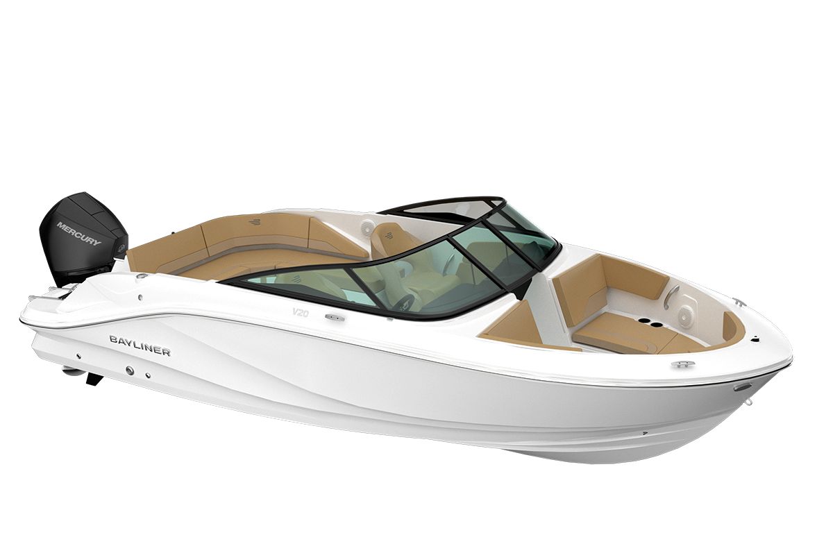 Lancha Bayliner V20 de proa abierta con motor fueraborda Mercury.